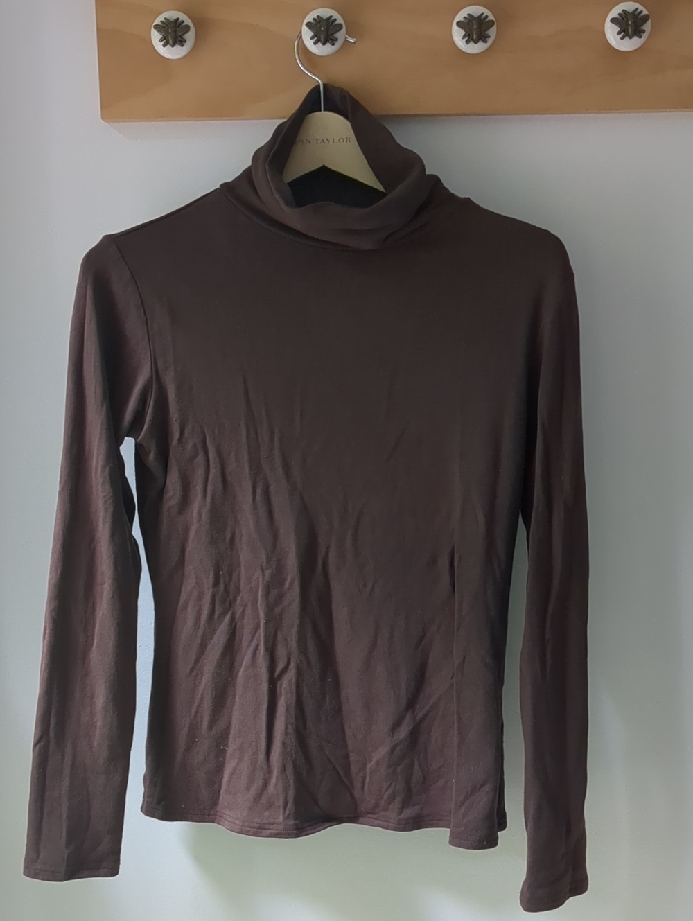 Brown Long Sleeve Turtleneck Top Small